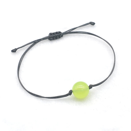 CGB1010 Handmade Candy Jade Adjustable Bracelet Smooth Round 12mm