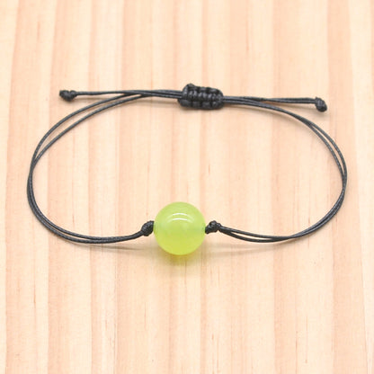 CGB1010 Handmade Candy Jade Adjustable Bracelet Smooth Round 12mm