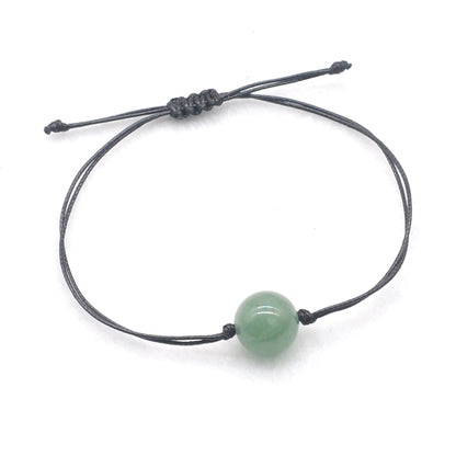 CGB1016 Handmade Green Aventurine Jade Adjustable Bracelet Round 12mm