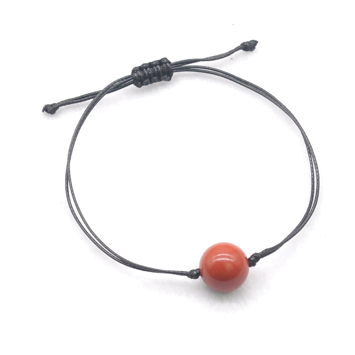 CGB1023 Handmade Red Jasper Adjustable Bracelet Smooth Round 12mm