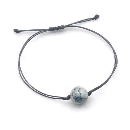 CGB1040 Handmade Chrysocolla Adjustable Bracelet Smooth Round 12mm