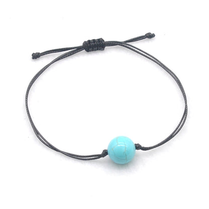 CGB1076 Handmade Blue Howlite Adjustable Bracelet Smooth Round 12mm