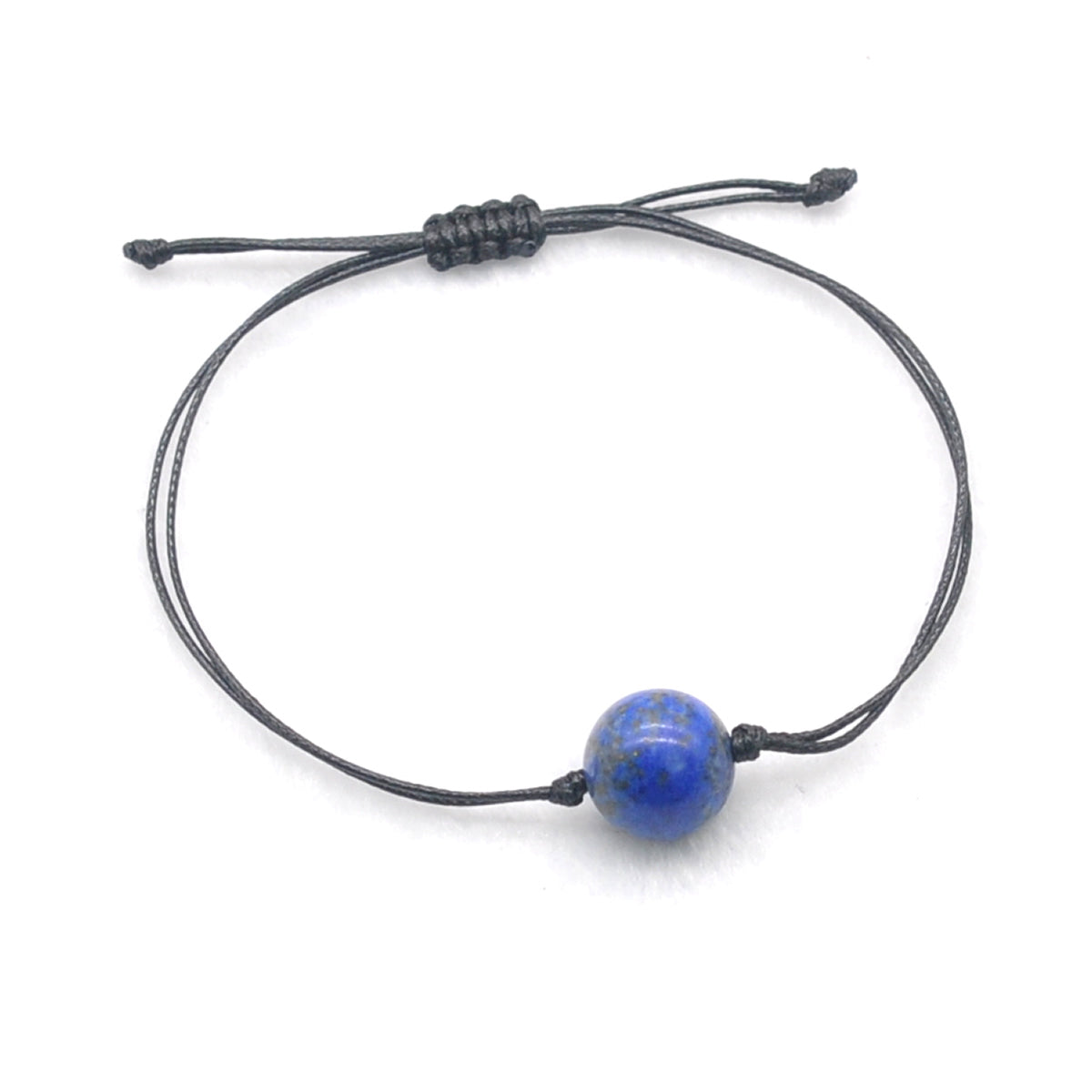 CGB1079 Handmade Lapis Lazuli Adjustable Bracelet Smooth Round 12mm