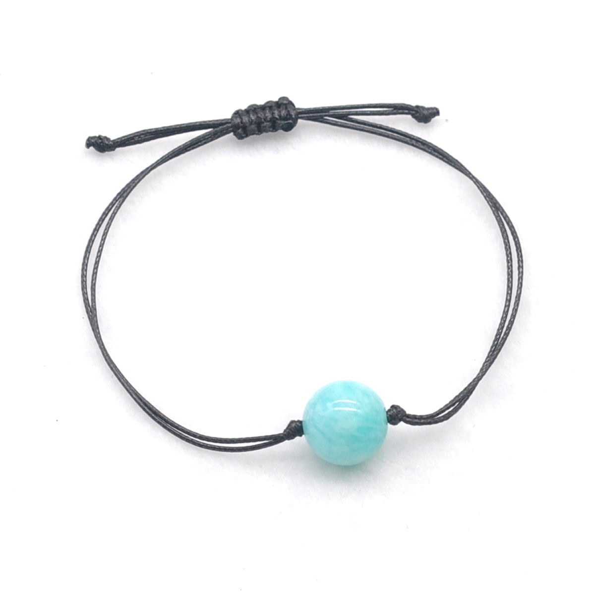 CGB1081 Handmade Amazonite Adjustable Bracelet Smooth Round 12mm