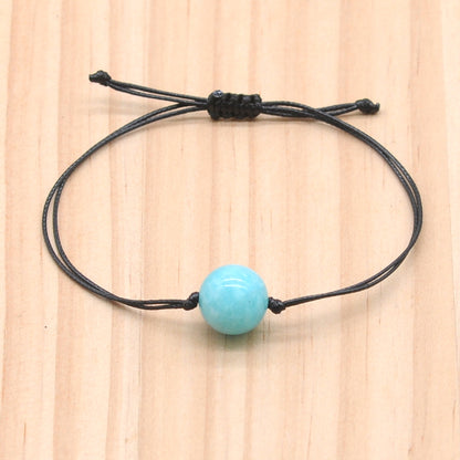 CGB1081 Handmade Amazonite Adjustable Bracelet Smooth Round 12mm