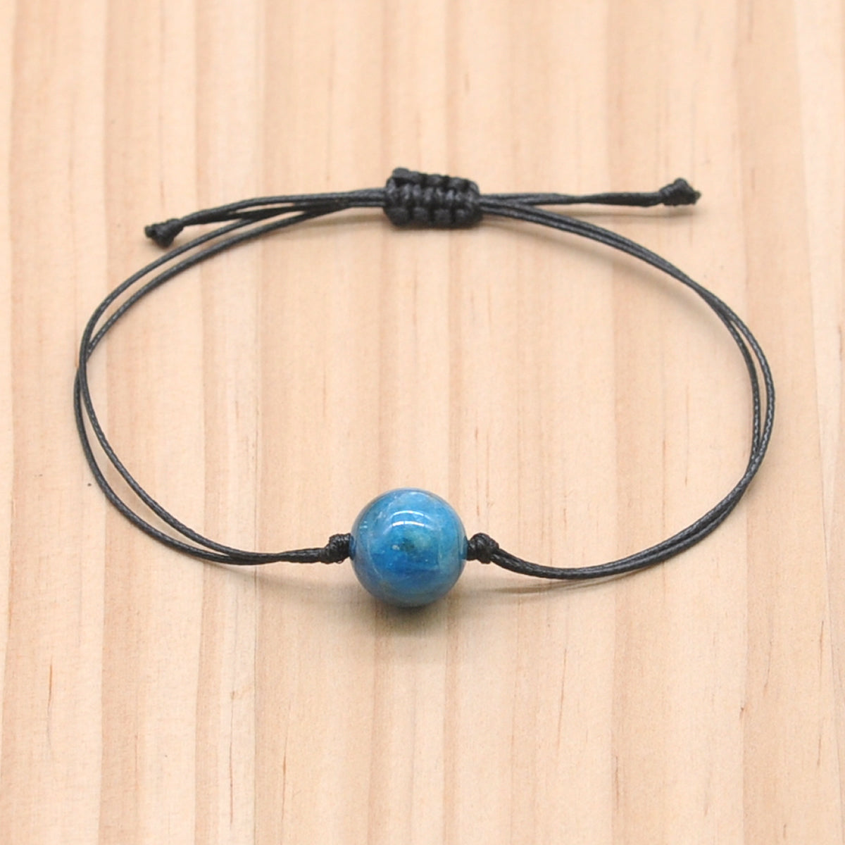 CGB1082 Handmade Apatite Adjustable Bracelet Smooth Round 12mm