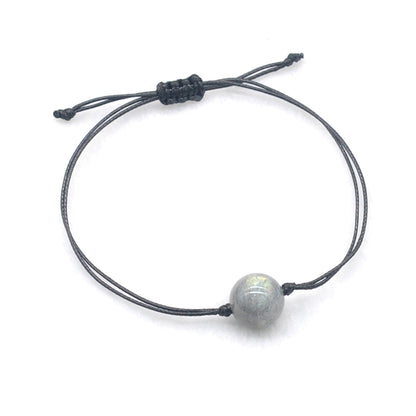 CGB1083 Handmade Labradorite Adjustable Bracelet Smooth Round 12mm