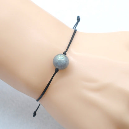 CGB1083 Handmade Labradorite Adjustable Bracelet Smooth Round 12mm