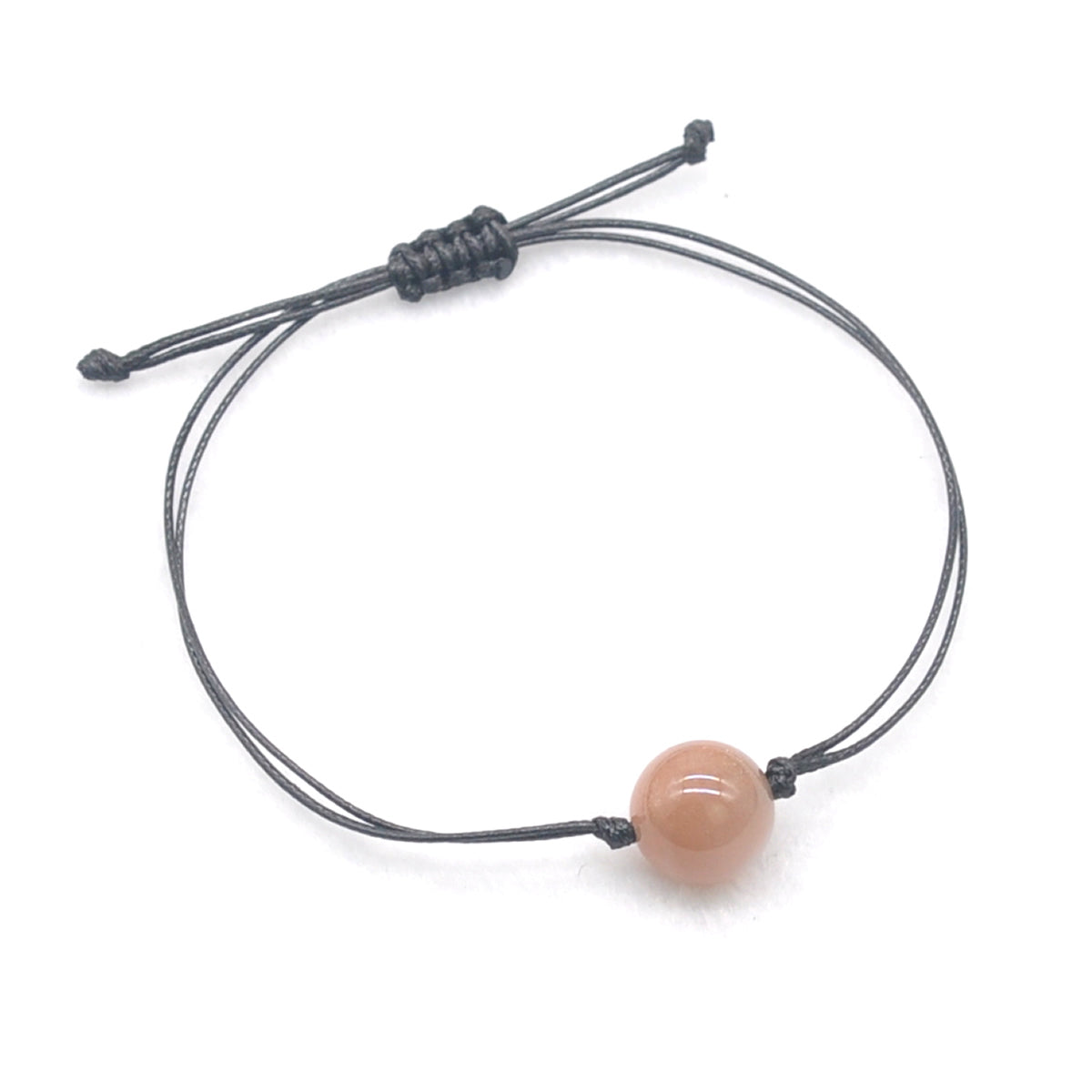 CGB1086 Handmade Moonstone Adjustable Bracelet Smooth Round 12mm