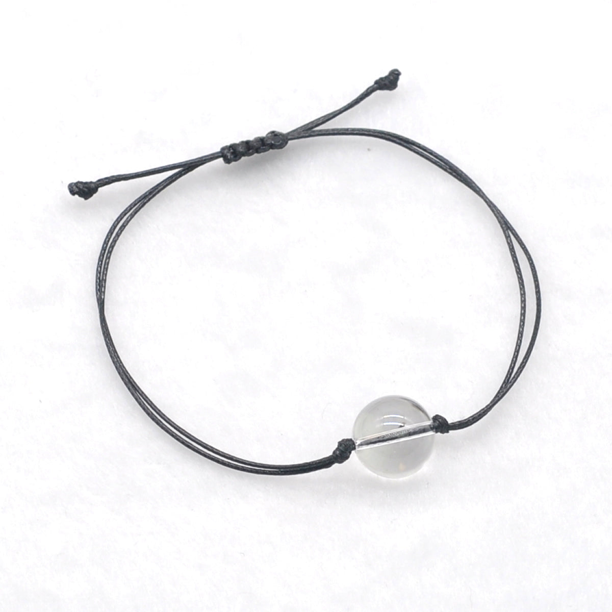 CGB1088 Handmade Clear Quartz Adjustable Bracelet Smooth Round 12mm