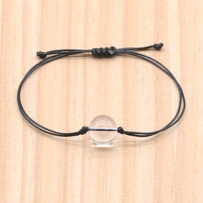 CGB1088 Handmade Clear Quartz Adjustable Bracelet Smooth Round 12mm