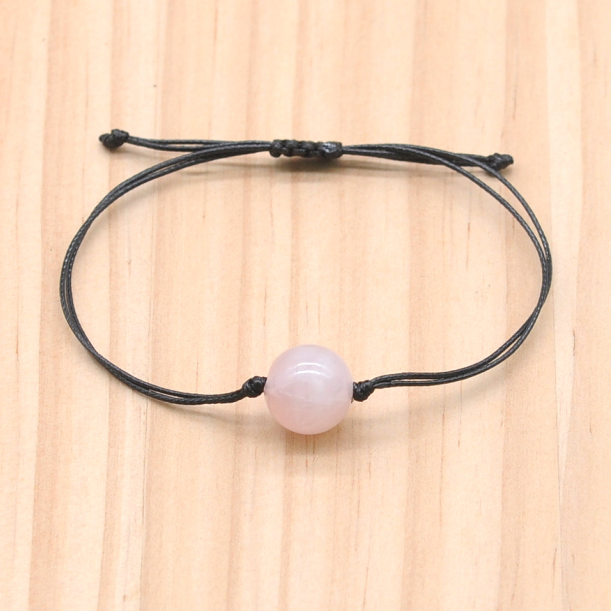 CGB1091 Handmade Rose Quartz Adjustable Bracelet Smooth Round 12mm