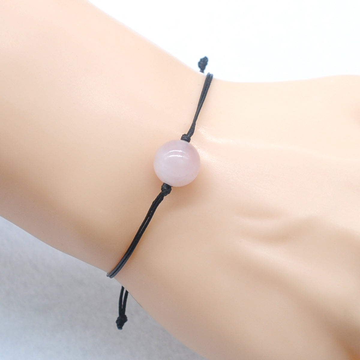 CGB1091 Handmade Rose Quartz Adjustable Bracelet Smooth Round 12mm