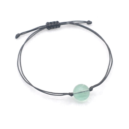 CGB1098 Handmade Green Fluorite Adjustable Bracelet Smooth Round 12mm