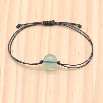 CGB1098 Handmade Green Fluorite Adjustable Bracelet Smooth Round 12mm