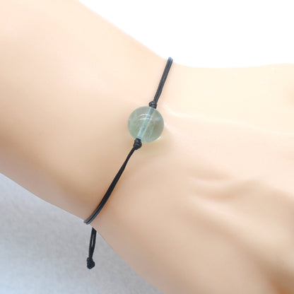 CGB1098 Handmade Green Fluorite Adjustable Bracelet Smooth Round 12mm