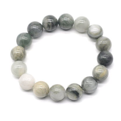 CGB11 Seaweed Quartz Beads Stretch Bracelet Smooth Round 10mm 12mm