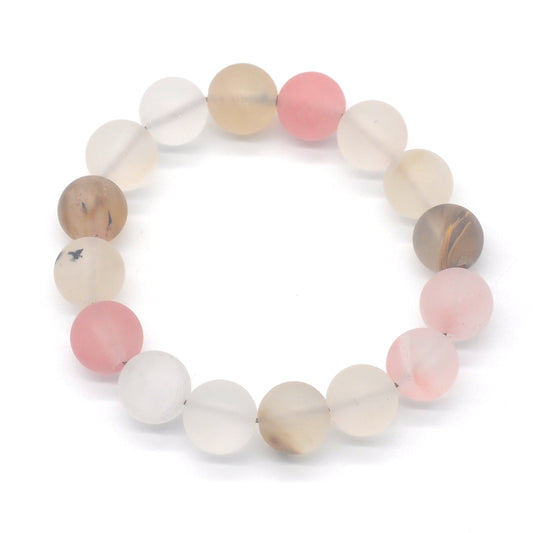 CGB150 Volcano Cherry Quartz Beads Stretch Bracelet Matte Round 10mm 12mm