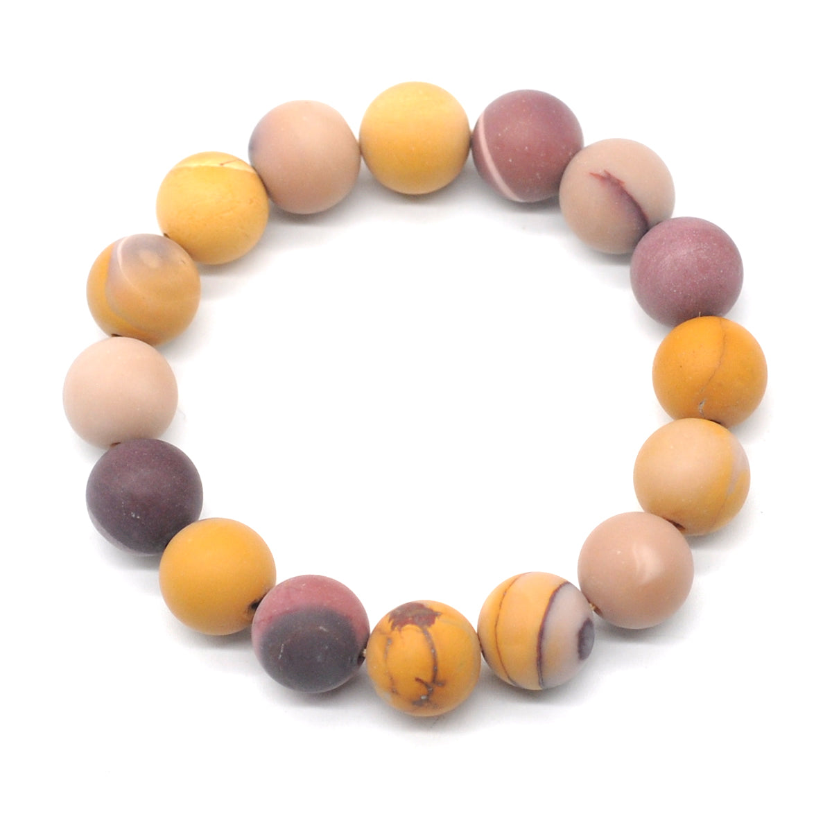 CGB157 Mookaite Gemstone Beads Stretch Bracelet Matte Round 10mm 12mm