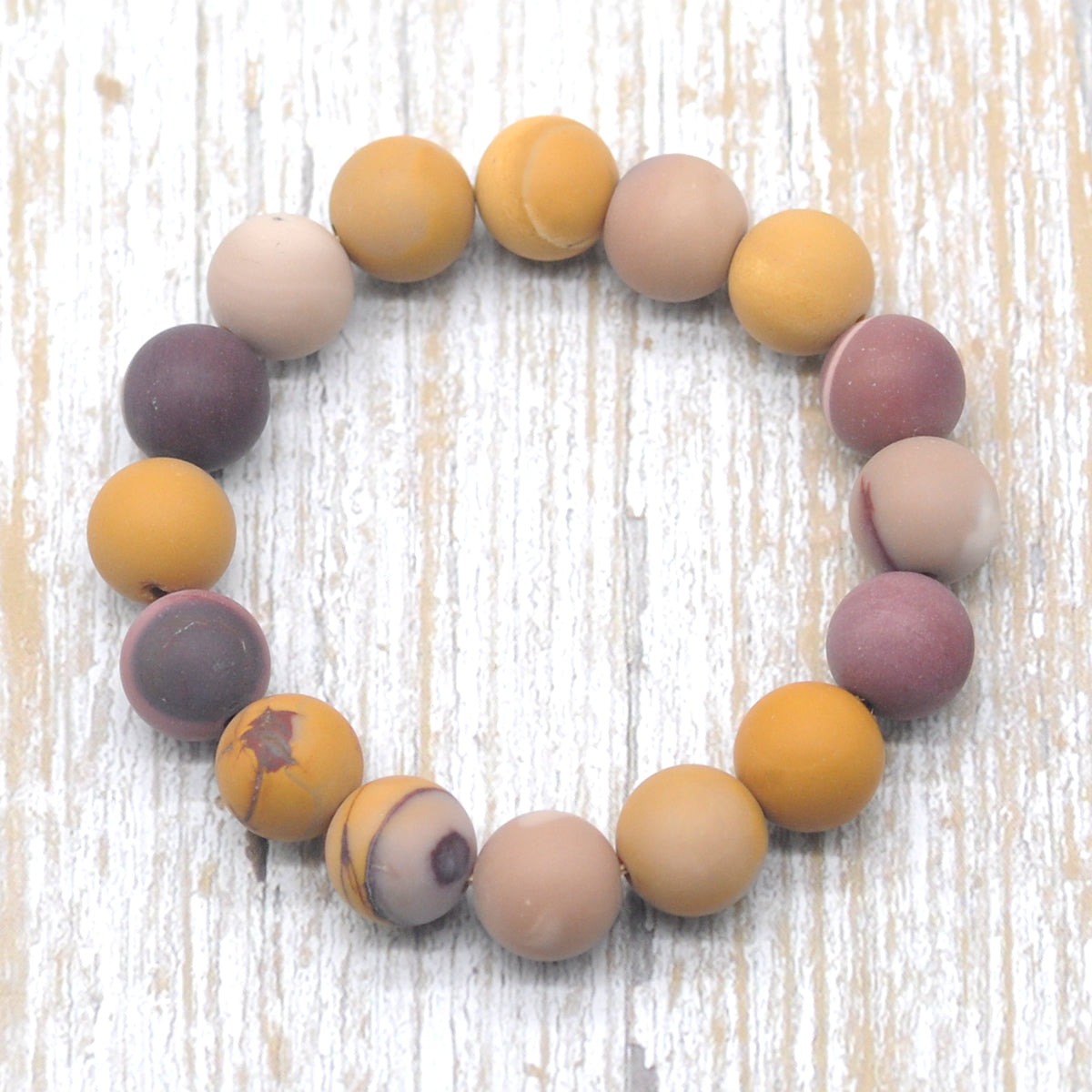 CGB157 Mookaite Gemstone Beads Stretch Bracelet Matte Round 10mm 12mm