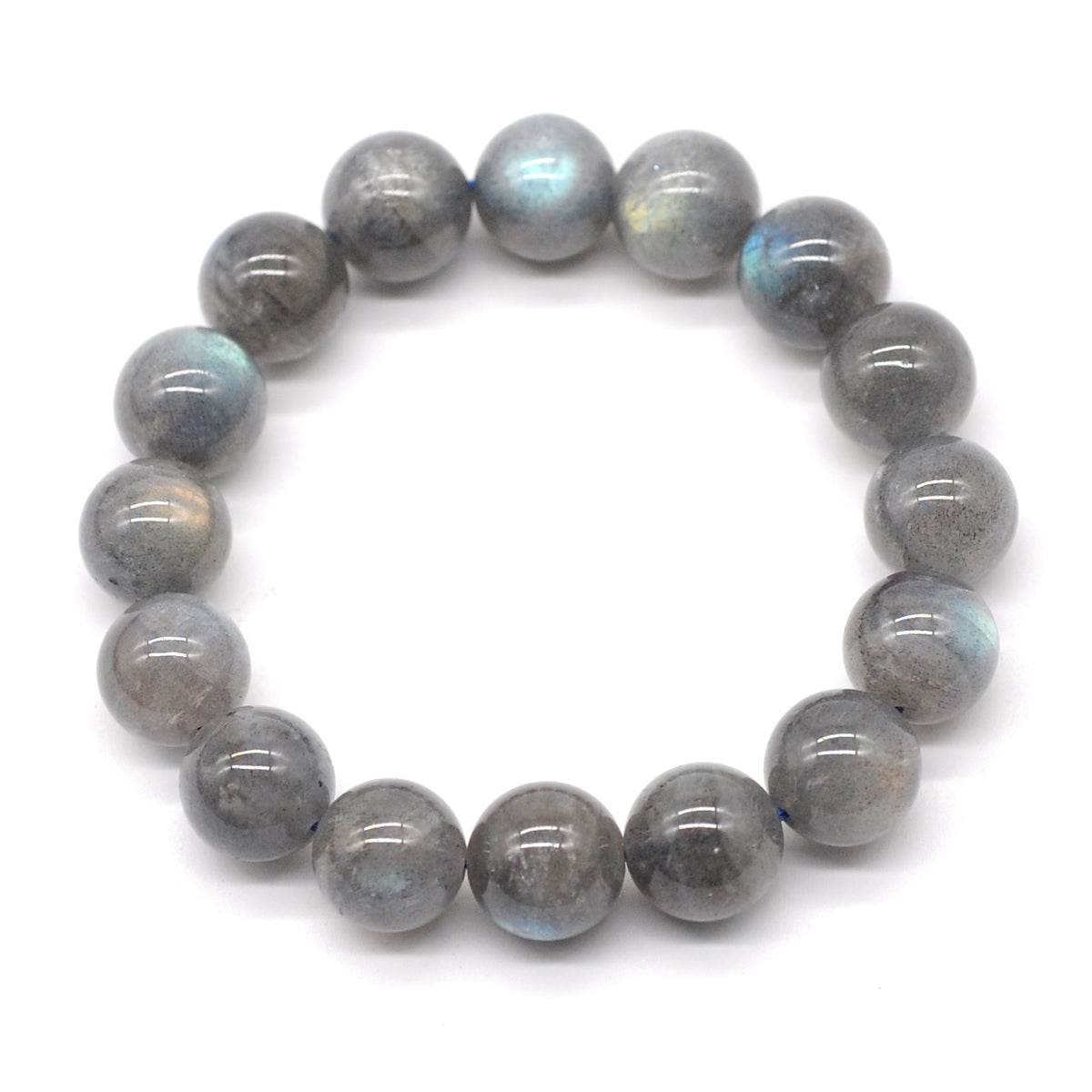 CGB16 Labradorite Gemstone Beads Stretch Bracelet Smooth Round 10mm 12mm