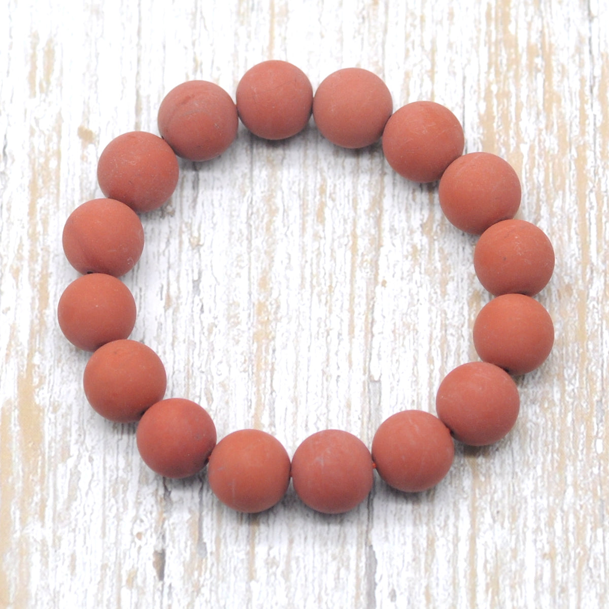 CGB162 Red Jasper Beads Stretch Bracelet Matte Round 10mm 12mm