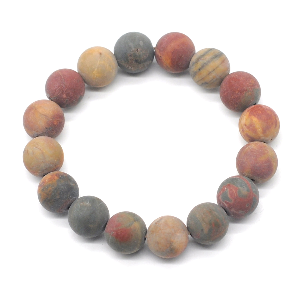 CGB163 Picasso Jasper Beads Stretch Bracelet Matte Round 10mm 12mm