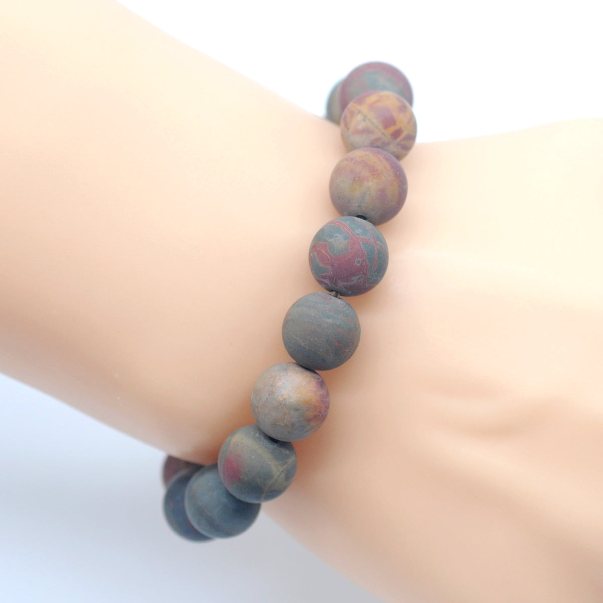 CGB163 Picasso Jasper Beads Stretch Bracelet Matte Round 10mm 12mm