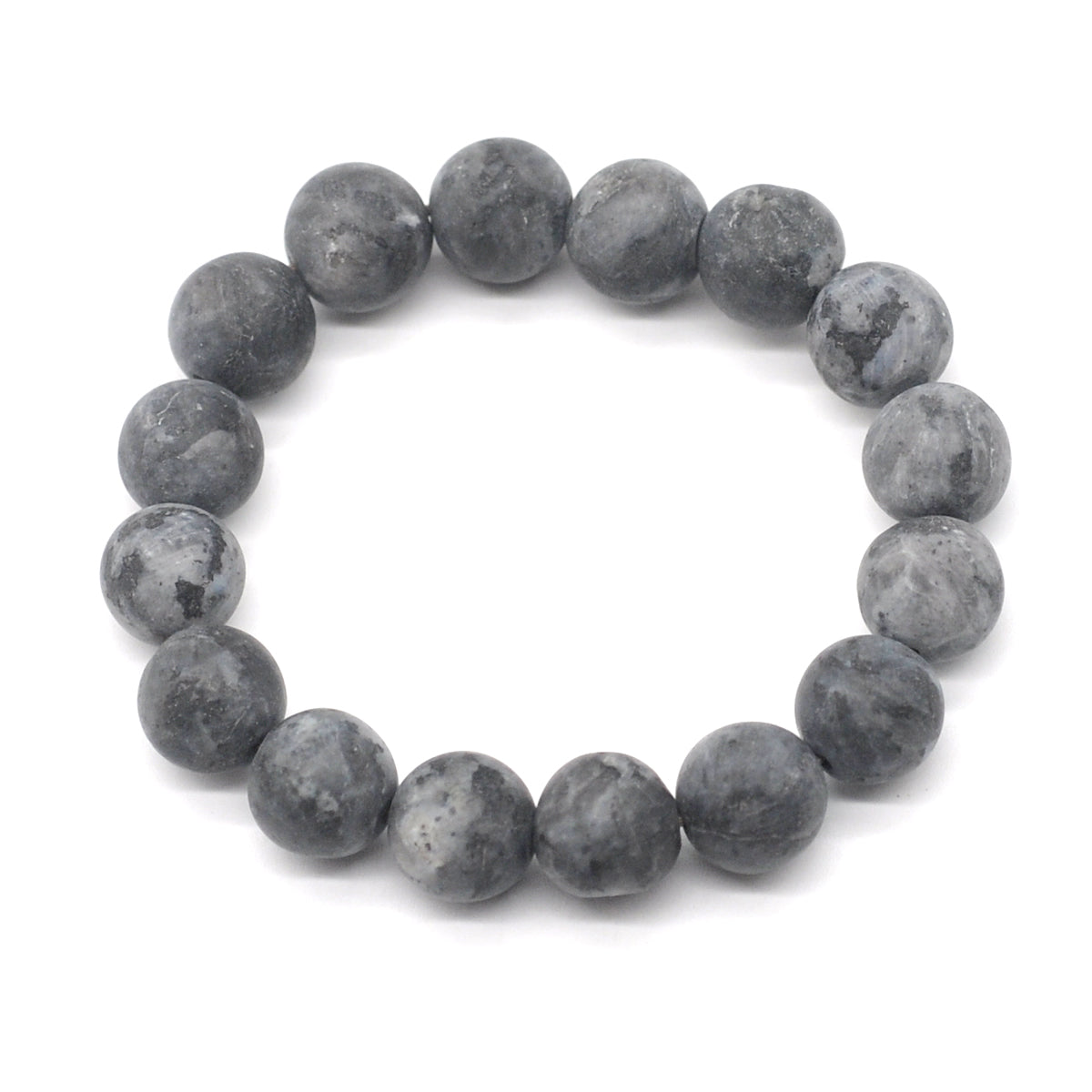 CGB171 Black Labradorite Beads Stretch Bracelet Matte Round 10mm 12mm