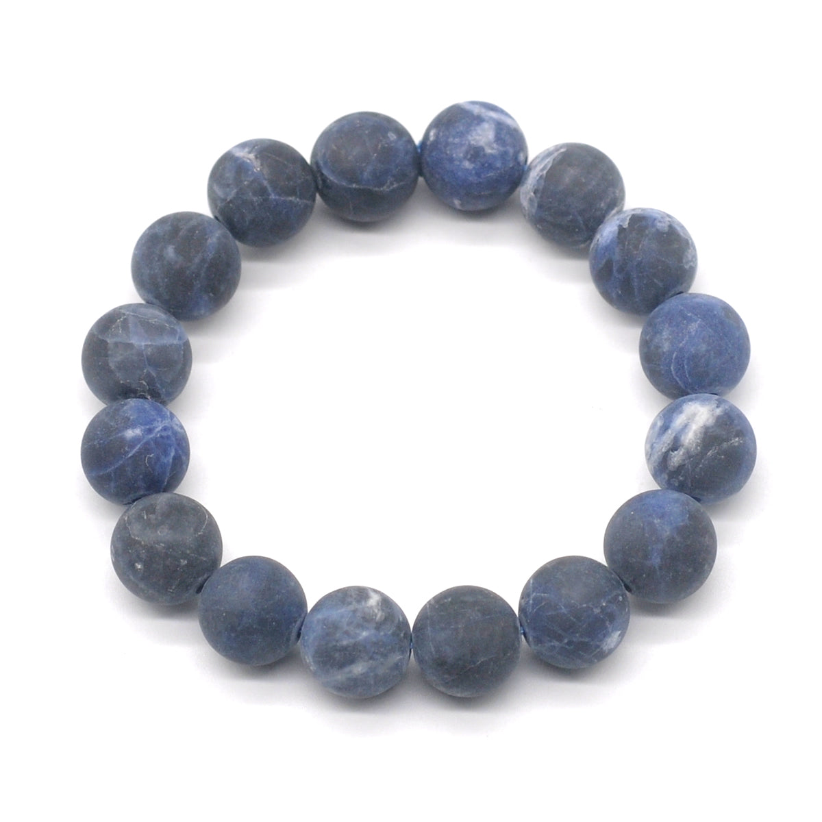 CGB172 Sodalite Gemstone Beads Stretch Bracelet Matte Round 10mm 12mm