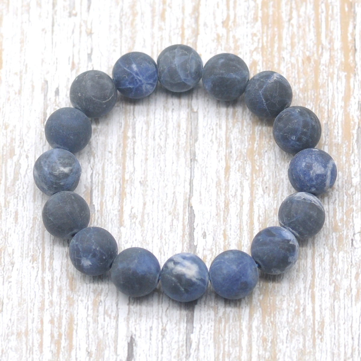 CGB172 Sodalite Gemstone Beads Stretch Bracelet Matte Round 10mm 12mm