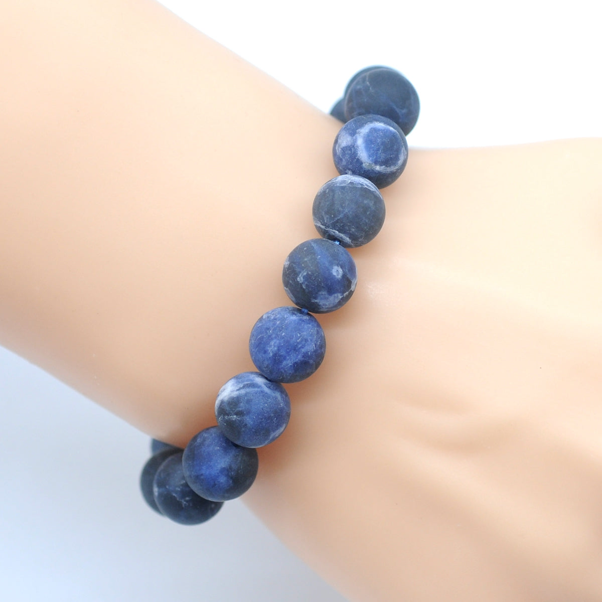 CGB172 Sodalite Gemstone Beads Stretch Bracelet Matte Round 10mm 12mm