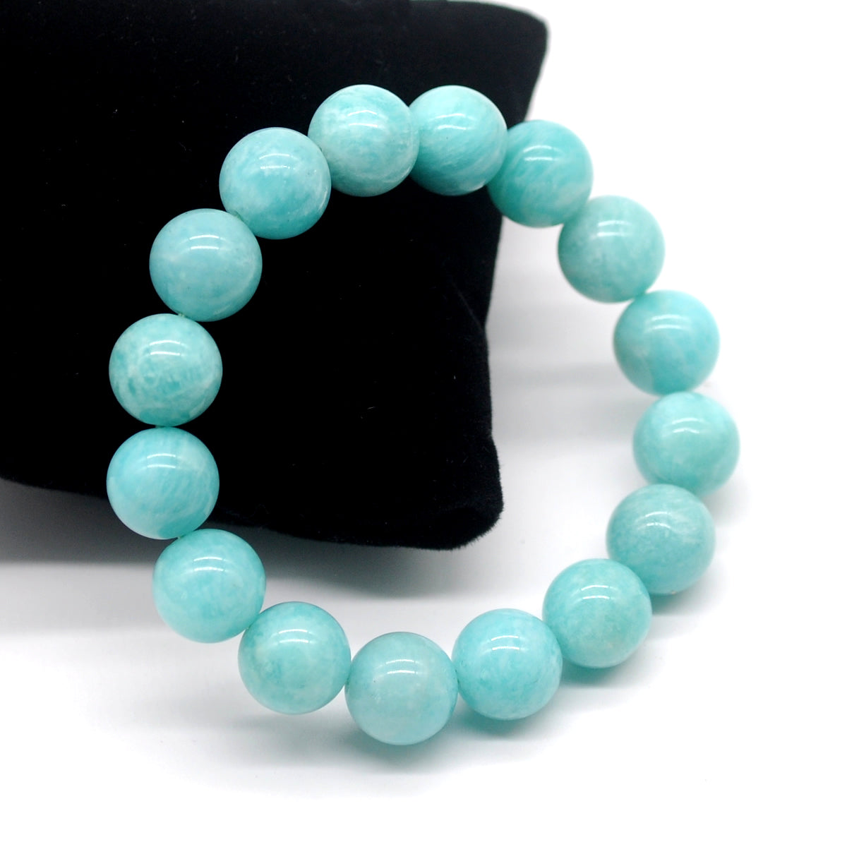 CGB19 Amazonite Gemstone Beads Stretch Bracelet Smooth Round 10mm 12mm