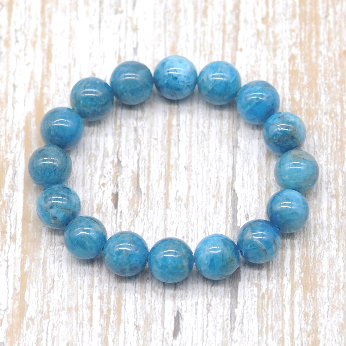 CGB20 Apatite Gemstone Beads Stretch Bracelet Smooth Round 10mm 12mm