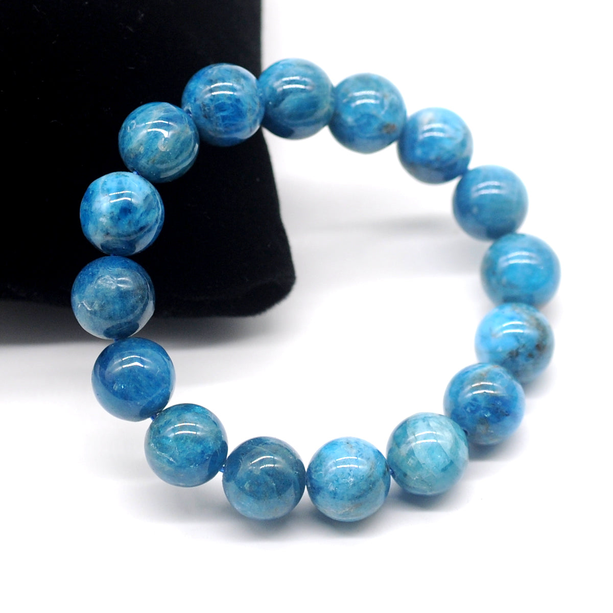 CGB20 Apatite Gemstone Beads Stretch Bracelet Smooth Round 10mm 12mm