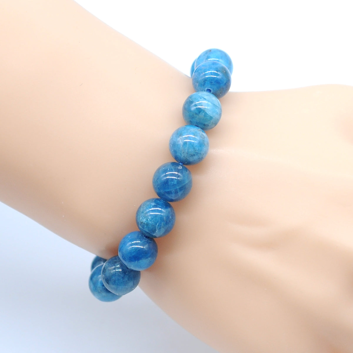 CGB20 Apatite Gemstone Beads Stretch Bracelet Smooth Round 10mm 12mm