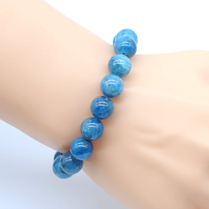 CGB20 Apatite Gemstone Beads Stretch Bracelet Smooth Round 10mm 12mm