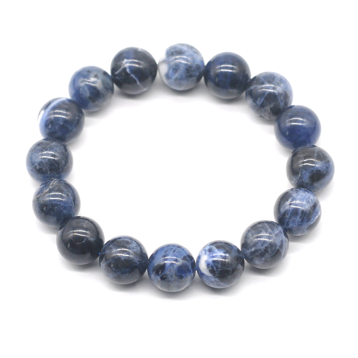 CGB21 Sodalite Gemstone Beads Stretch Bracelet Smooth Round 10mm 12mm