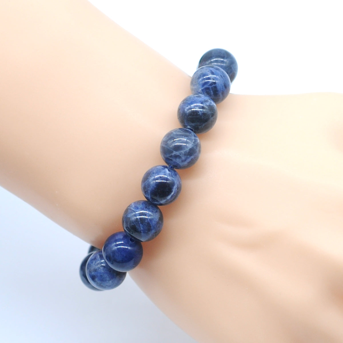 CGB21 Sodalite Gemstone Beads Stretch Bracelet Smooth Round 10mm 12mm