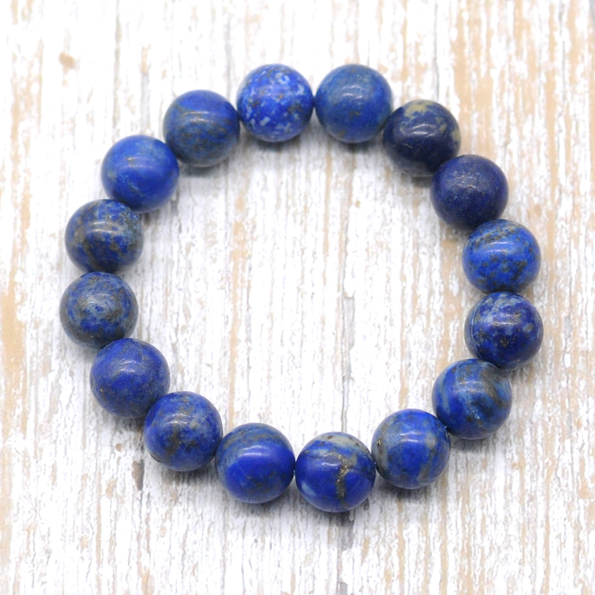 CGB22 Lapis Lazuli Gemstone Beads Stretch Bracelet Smooth Round 10mm 12mm