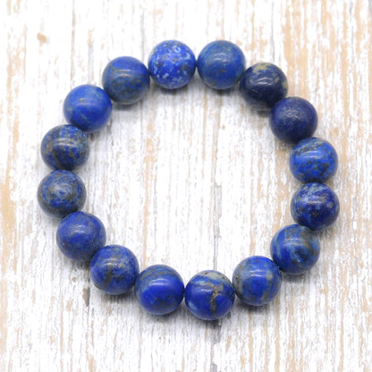 CGB22 Lapis Lazuli Gemstone Beads Stretch Bracelet Smooth Round 10mm 12mm