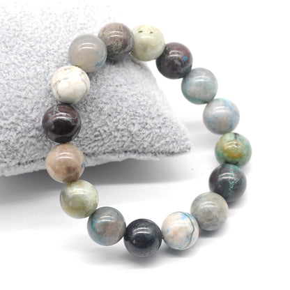 CGB23 Chrysocolla Gemstone Beads Stretch Bracelet Smooth Round 12mm