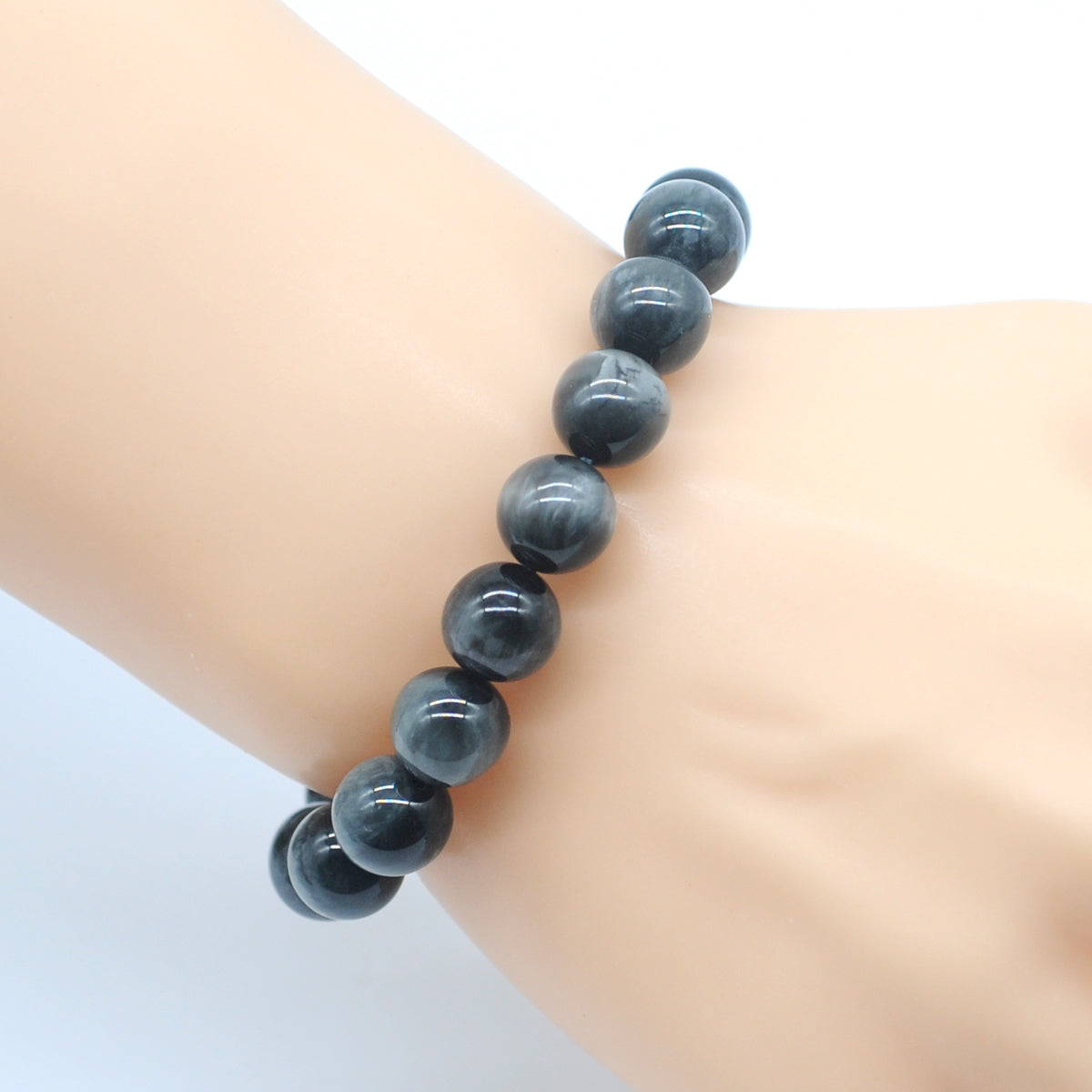 CGB24 Eagle Eye Gemstone Beads Stretch Bracelet Smooth Round 10mm 12mm