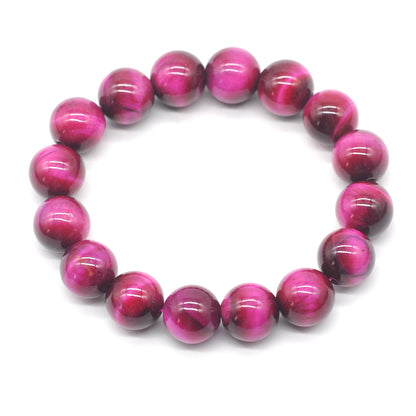 CGB27 Red Tiger Eye Beads Stretch Bracelet Smooth Round 10mm 12mm