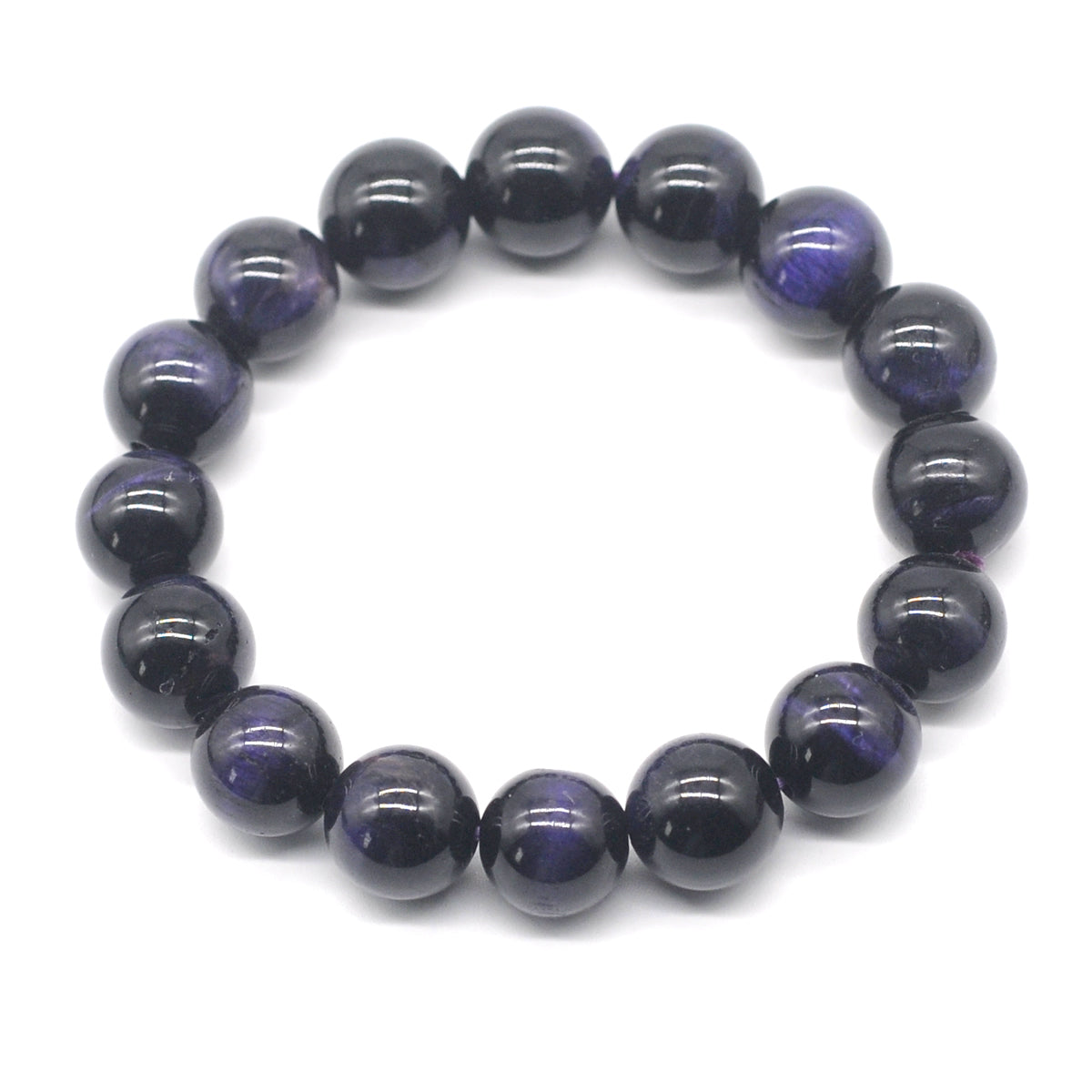 CGB28 Purple Tiger Eye Beads Stretch Bracelet Smooth Round 10mm 12mm