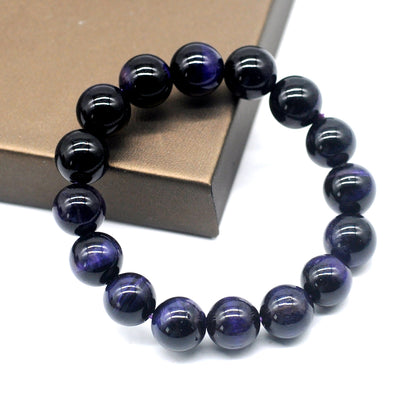 CGB28 Purple Tiger Eye Beads Stretch Bracelet Smooth Round 10mm 12mm