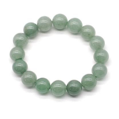 CGB39 Green Aventurine Jade Beads Stretch Bracelet Smooth Round 10mm 12mm