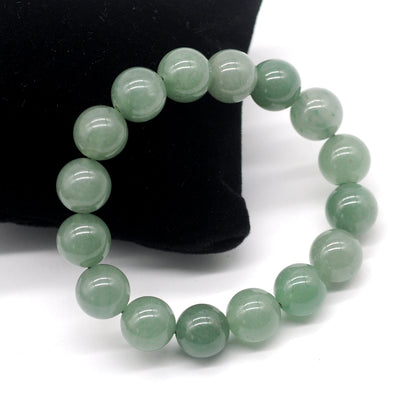 CGB39 Green Aventurine Jade Beads Stretch Bracelet Smooth Round 10mm 12mm