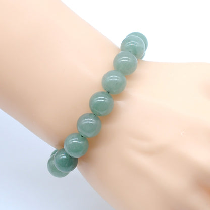 CGB39 Green Aventurine Jade Beads Stretch Bracelet Smooth Round 10mm 12mm