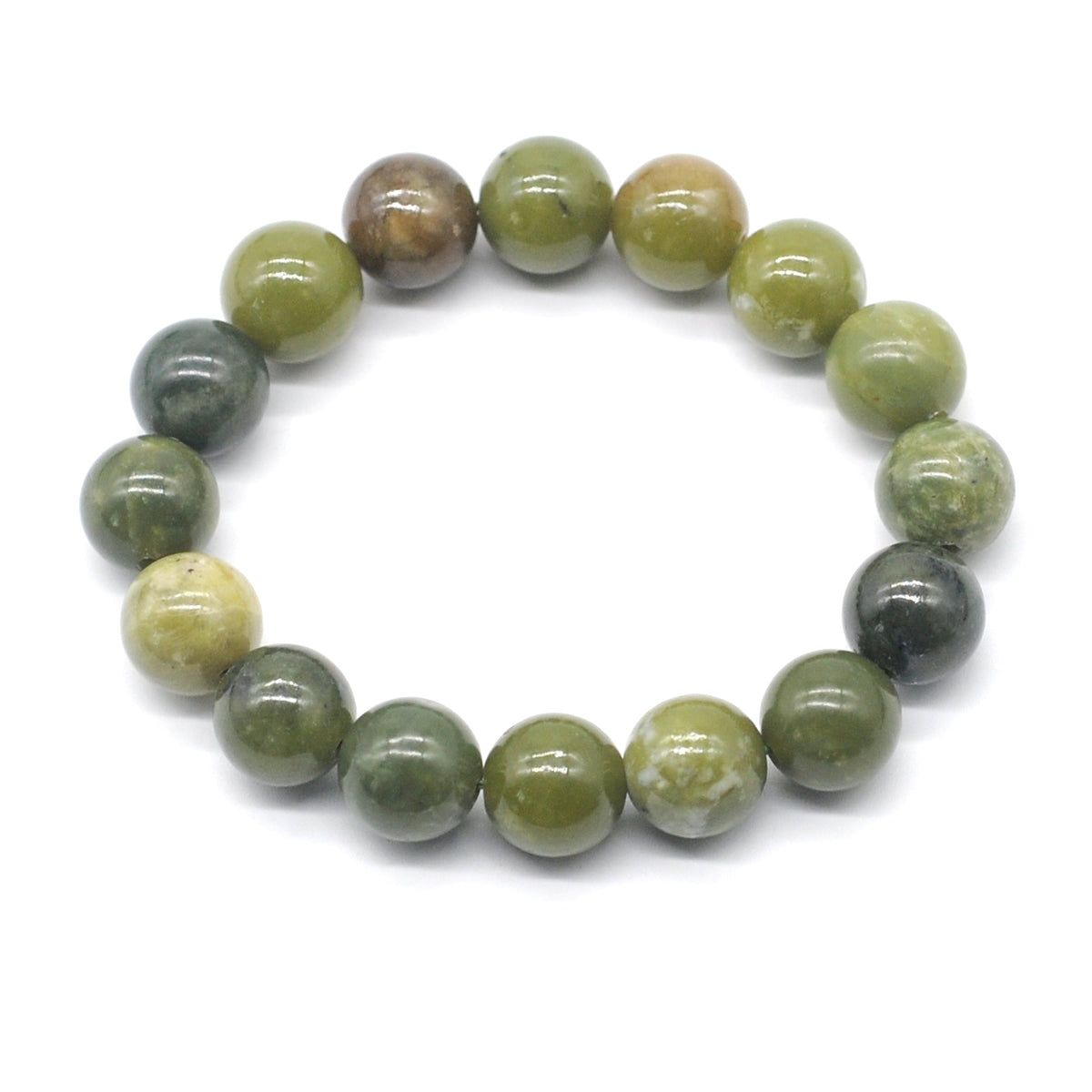 CGB40 Canadian Jade Beads Stretch Bracelet Smooth Round 10mm 12mm